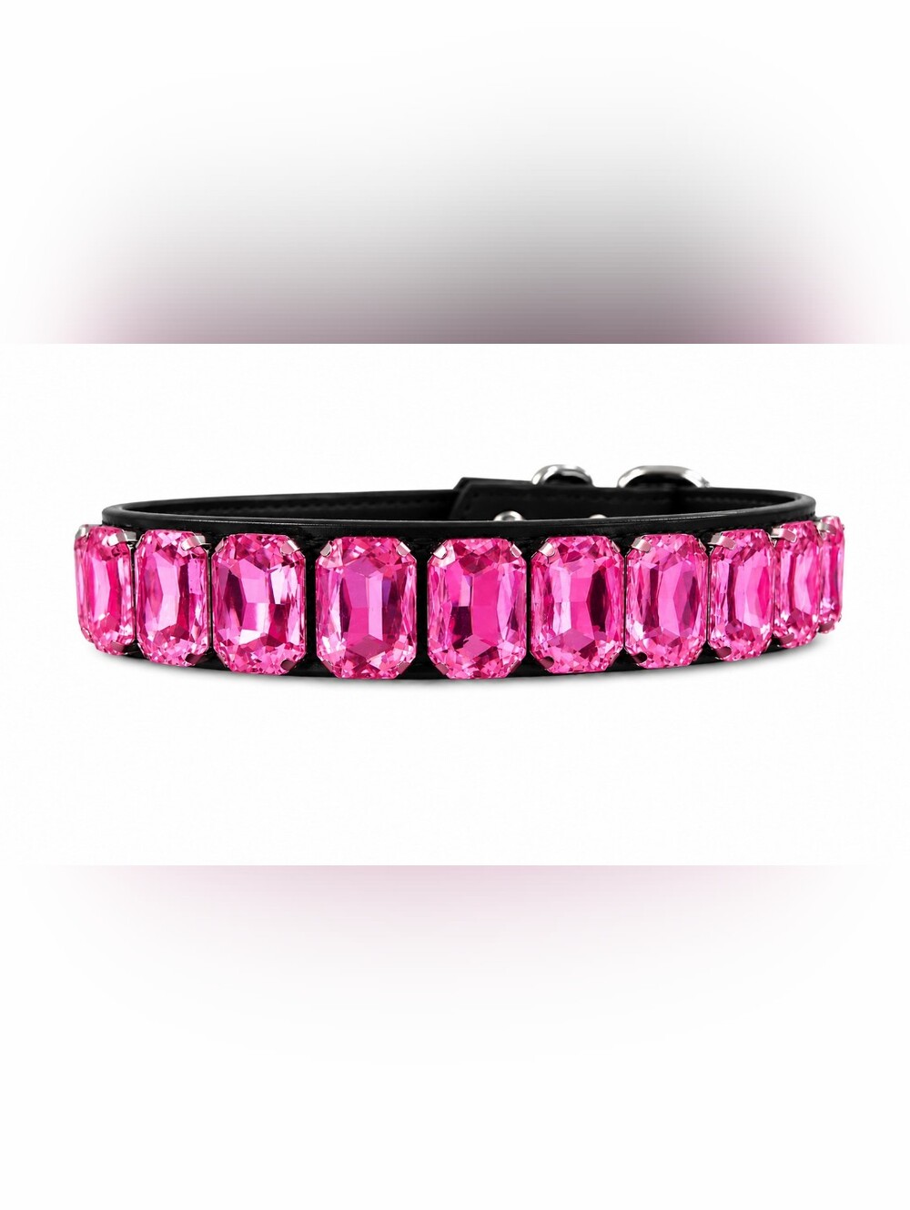Hot Pink Rhinestone Leather Collar - Size Small - IN ORIGINAL PACKAGING